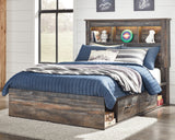 Nashville Furniture Outlets - Ashley Furniture - Drystan Bedroom - Full Bookcase Bed with 2 Storage Drawers / Multi - B211B44
