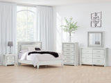 Nashville Furniture Outlets - Ashley Furniture - Zyniden Bedroom - Queen Upholstered Panel Bed / Silver - B2114B2