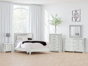 Nashville Furniture Outlets - Ashley Furniture - Zyniden Bedroom - Queen Upholstered Panel Bed / Silver - B2114B2
