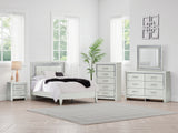 Nashville Furniture Outlets - Ashley Furniture - Zyniden Bedroom - Full Upholstered Panel Bed / Silver - B2114B4