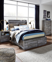Nashville Furniture Outlets - Ashley Furniture - Baystorm Bedroom - Full Panel Bed with 4 Storage Drawers / Gray - B221B25