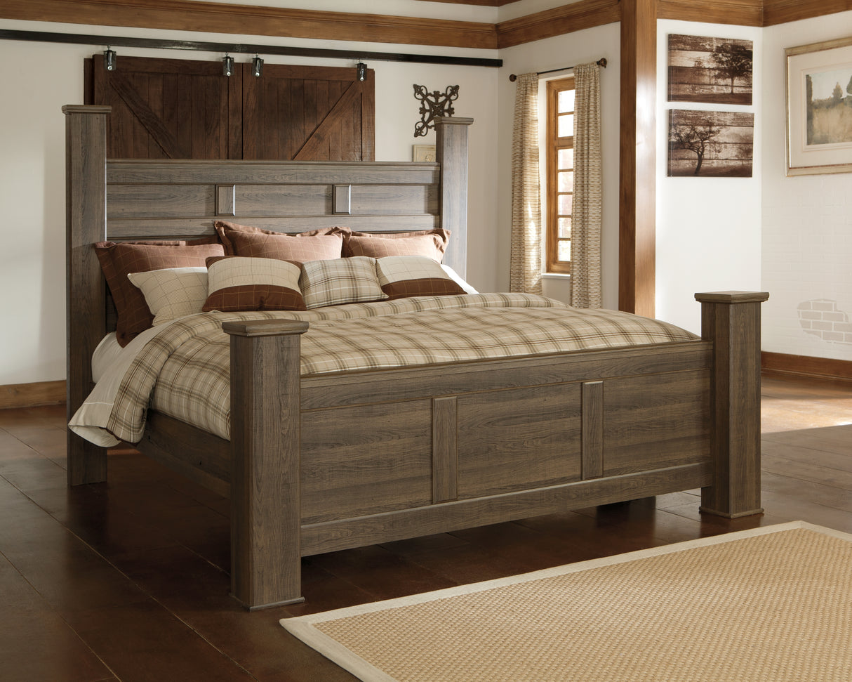 Nashville Furniture Outlets - Ashley Furniture - Juararo Bedroom - King Poster Bed / Dark Brown - B251B10