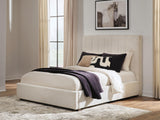 Nashville Furniture Outlets - Ashley Furniture - Shoralli Bedroom - Queen Upholstered Storage Bed / Beige - B2611B4