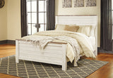 Nashville Furniture Outlets - Ashley Furniture - Willowton Bedroom - King Panel Bed / Whitewash - B267B10