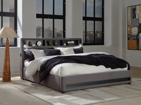 Nashville Furniture Outlets - Ashley Furniture - Verishaw Bedroom - California King Upholstered Bed / Gray - PCB2721B22