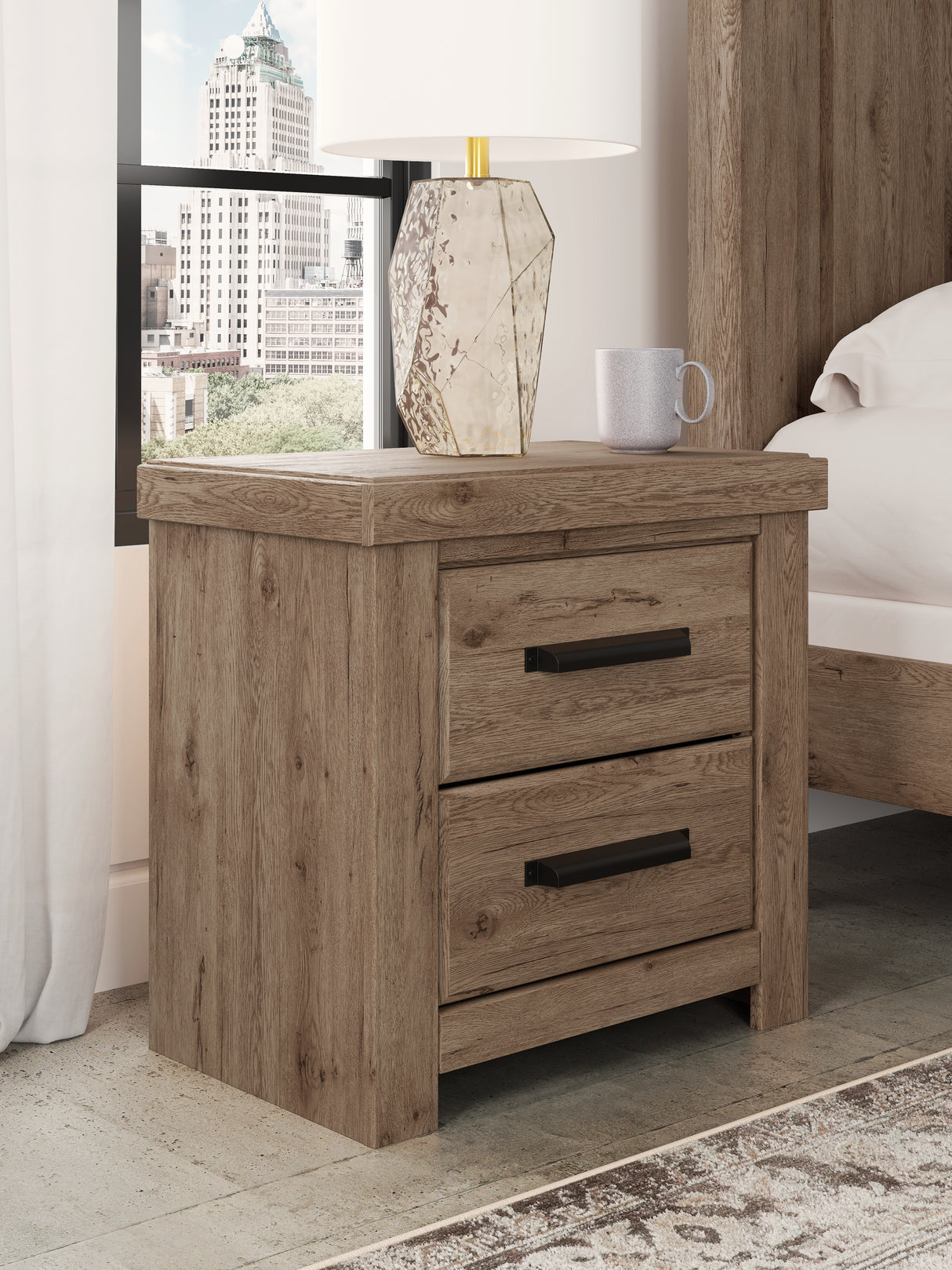 Nashville Furniture Outlets - Ashley Furniture - Oliandon Bedroom - Two Drawer Night Stand / Light Brown - PCB2844-92