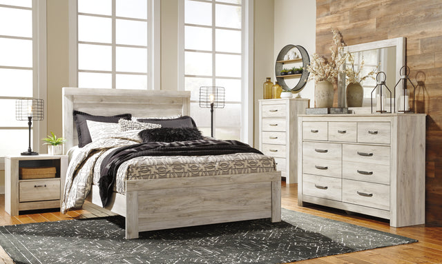 Nashville Furniture Outlets - Ashley Furniture - Bellaby Bedroom - Queen Crossbuck Panel Bed / Whitewash - B331B6