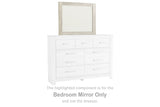Nashville Furniture Outlets - Ashley Furniture - Bellaby Bedroom - Bedroom Mirror / Whitewash - B331-36