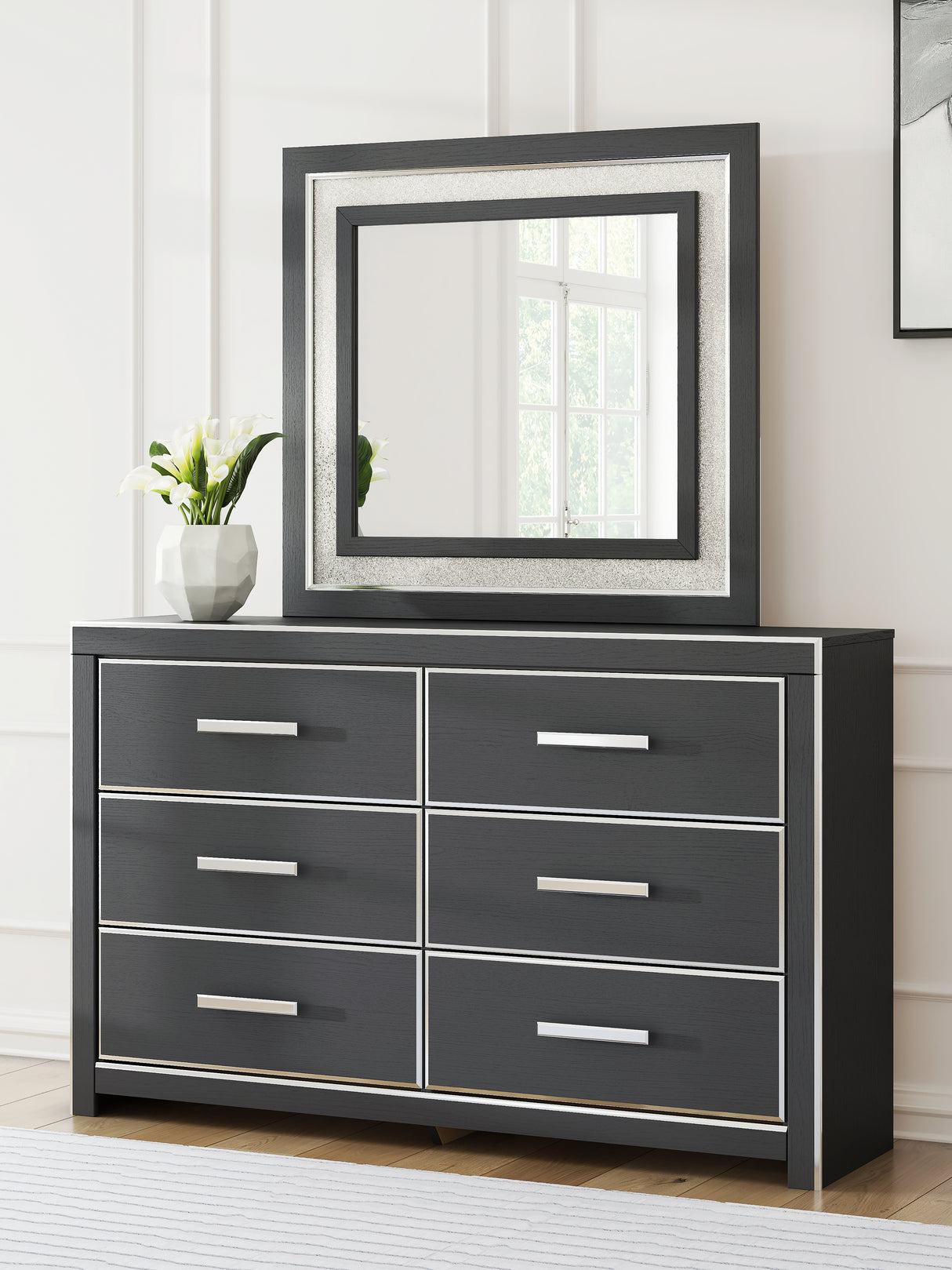 Nashville Furniture Outlets - Ashley Furniture - Zuraleus Bedroom - Dresser and Mirror / Black - PCB3380B1