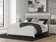 Nashville Furniture Outlets - Ashley Furniture - Zuraleus Bedroom - King Upholstered Panel Platform Bed / White - PCB3381B8