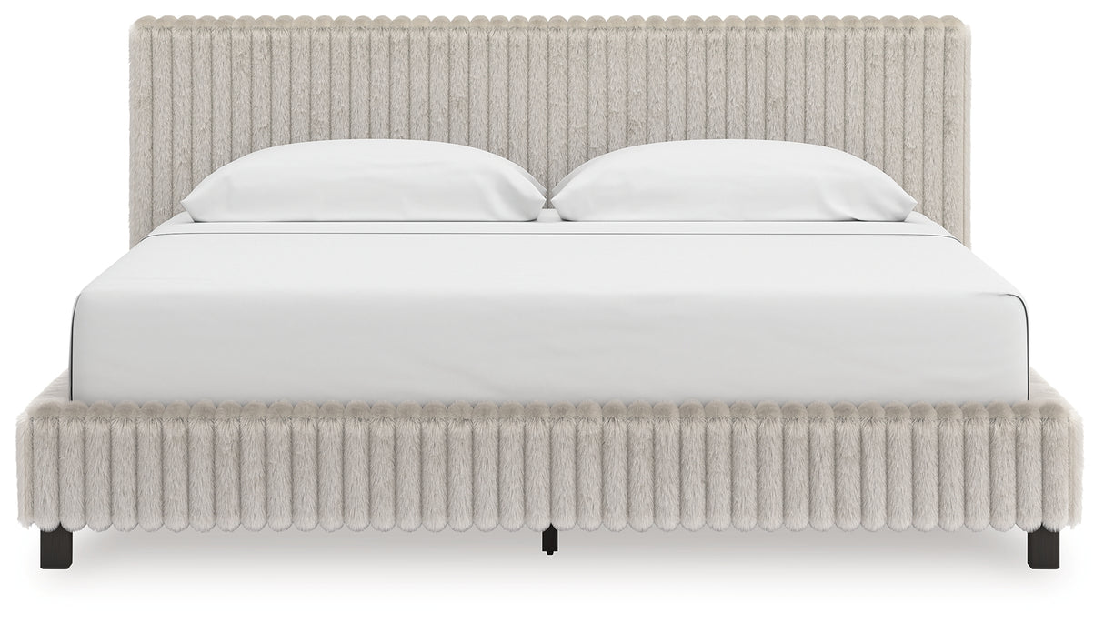 Nashville Furniture Outlets - Ashley Furniture - Zuraleus Bedroom - King Upholstered Bed / White - PCB3381B13
