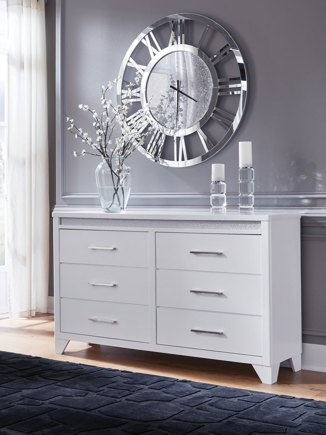 Nashville Furniture Outlets - Ashley Furniture - Jarlee Bedroom - Dresser and Mirror / White - PCB392B1