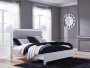 Nashville Furniture Outlets - Ashley Furniture - Jarlee Bedroom - California King Upholstered Panel Bed / White - PCB392B5