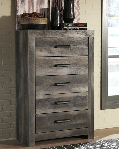 Nashville Furniture Outlets - Ashley Furniture - Wynnlow Bedroom - Queen Upholstered Poster Bed / Gray - B440B7