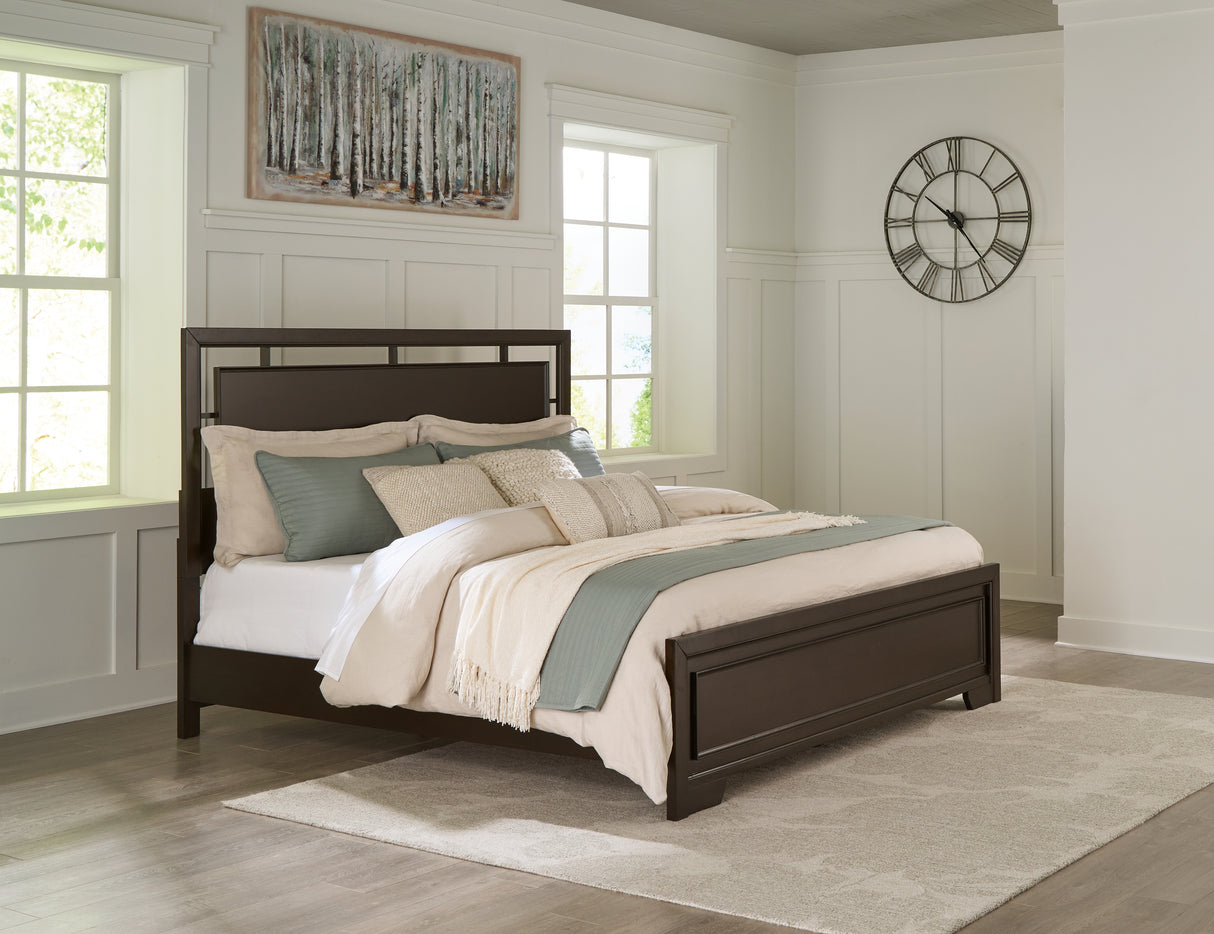 Nashville Furniture Outlets - Ashley Furniture - Covetown Bedroom - California King Panel Bed / Dark Brown - B441B9