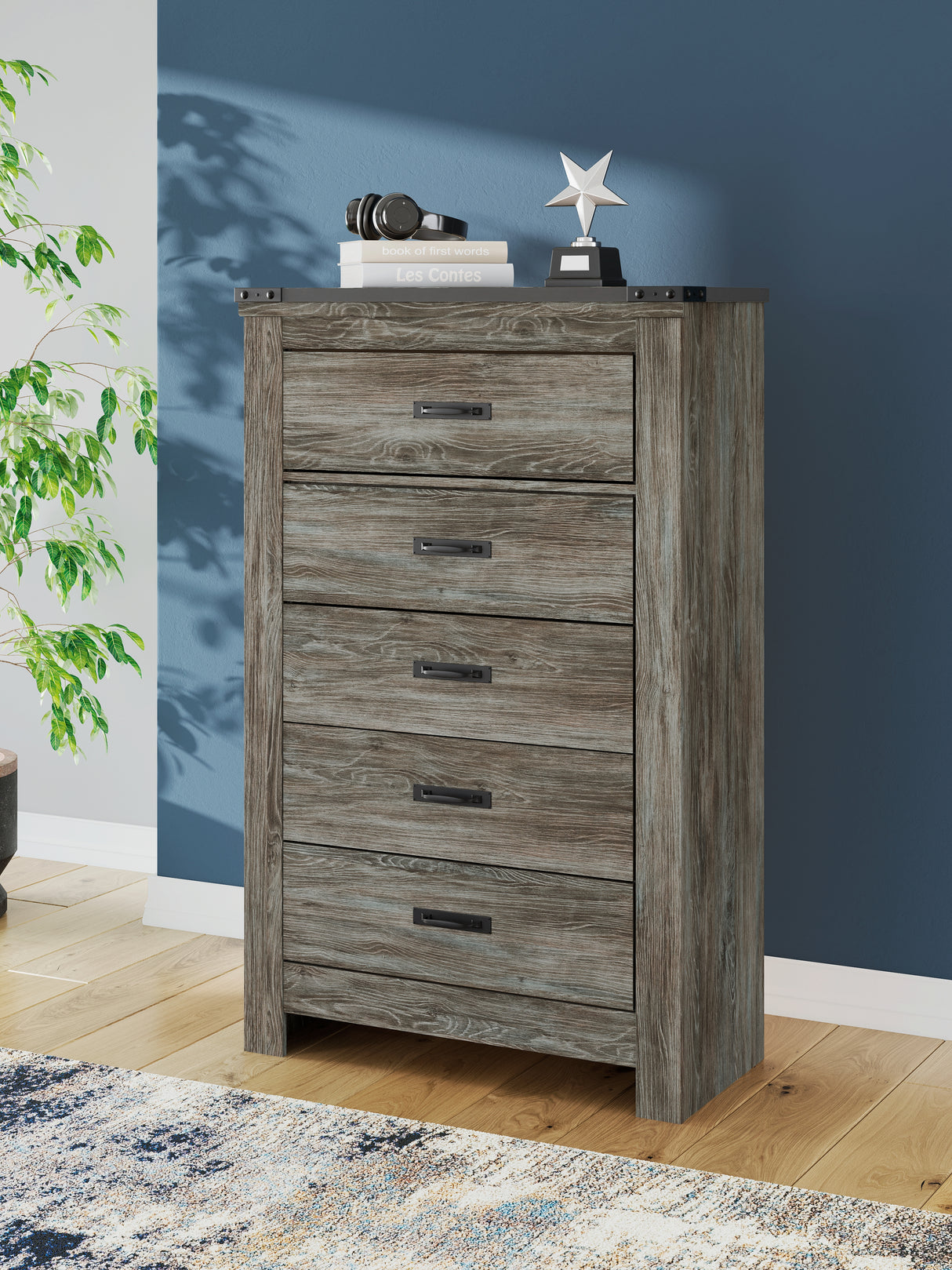 Nashville Furniture Outlets - Ashley Furniture - Frandern Bedroom - Full Panel Bed with Storage / Black/Gray - B4480B24