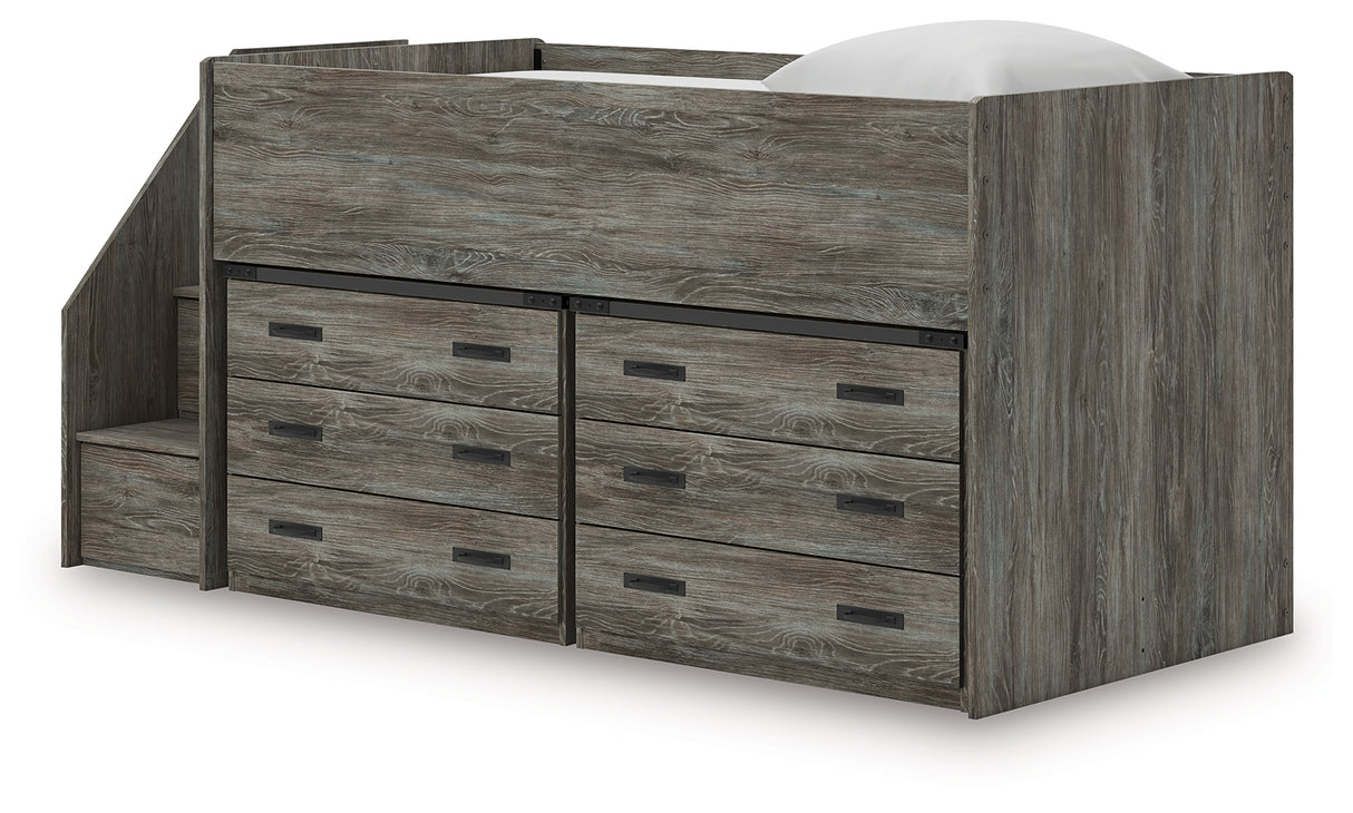 Frandern Twin Loft Bed with Bookcase Storage