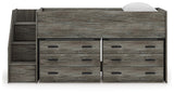 Frandern Twin Loft Bed with Bookcase Storage
