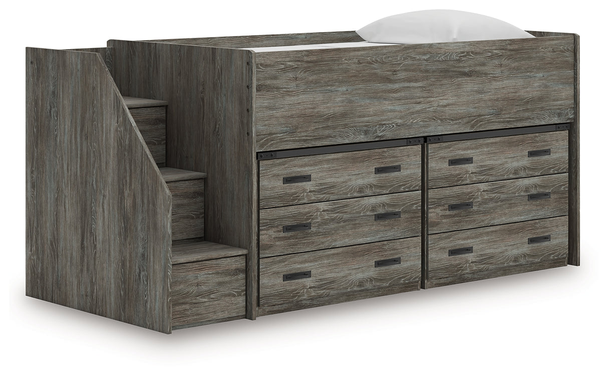 Frandern Twin Loft Bed with Bookcase Storage