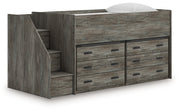 Frandern Twin Loft Bed with Bookcase Storage