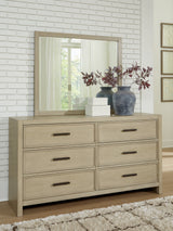 Nashville Furniture Outlets - Ashley Furniture - Calmoro Bedroom - Dresser and Mirror / Gray - B602B1