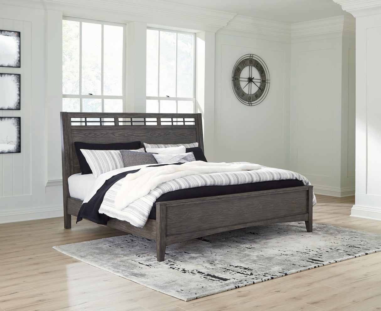 Nashville Furniture Outlets - Ashley Furniture - Montillan Bedroom - California King Panel Bed / Grayish Brown - B651B5