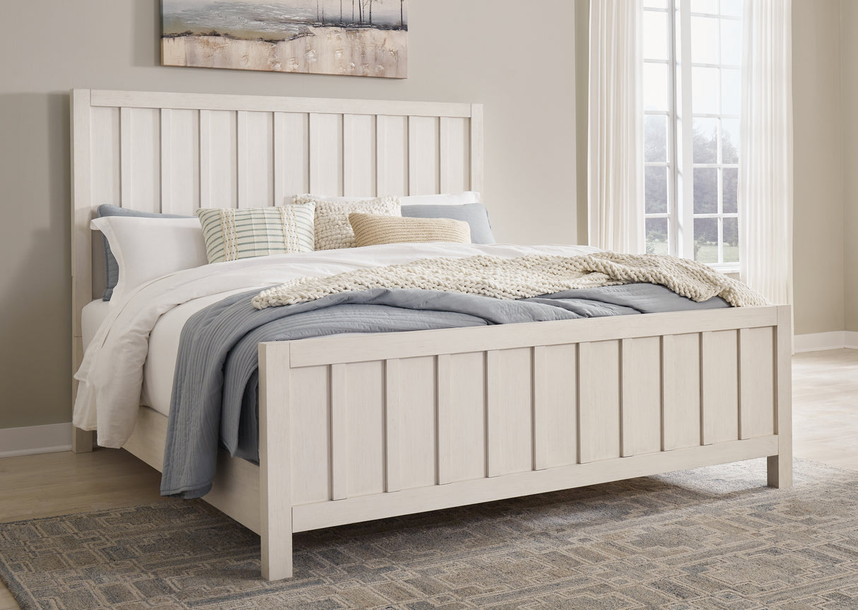 Nashville Furniture Outlets - Ashley Furniture - Shaybrock Bedroom - King Panel Bed / Antique White - B683B6