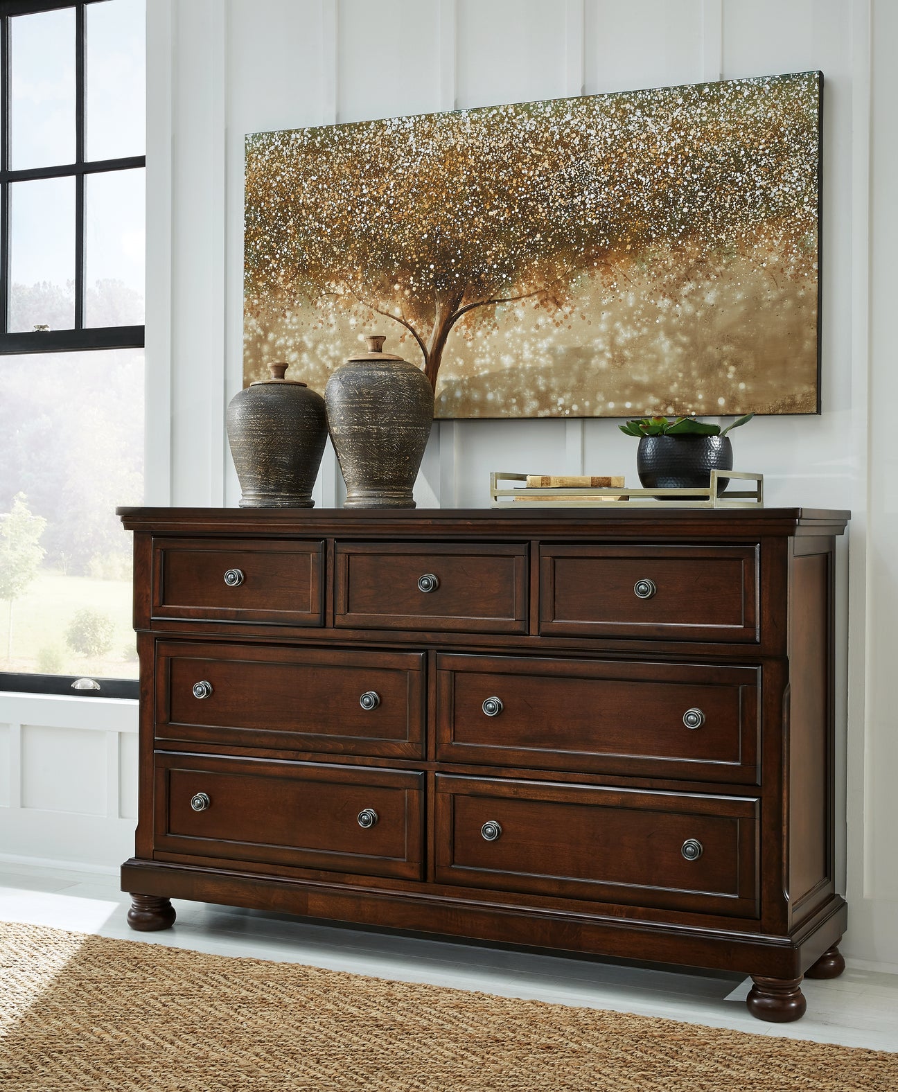 Nashville Furniture Outlets - Ashley Furniture - Porter Bedroom - Dresser / Rustic Brown - B697-31