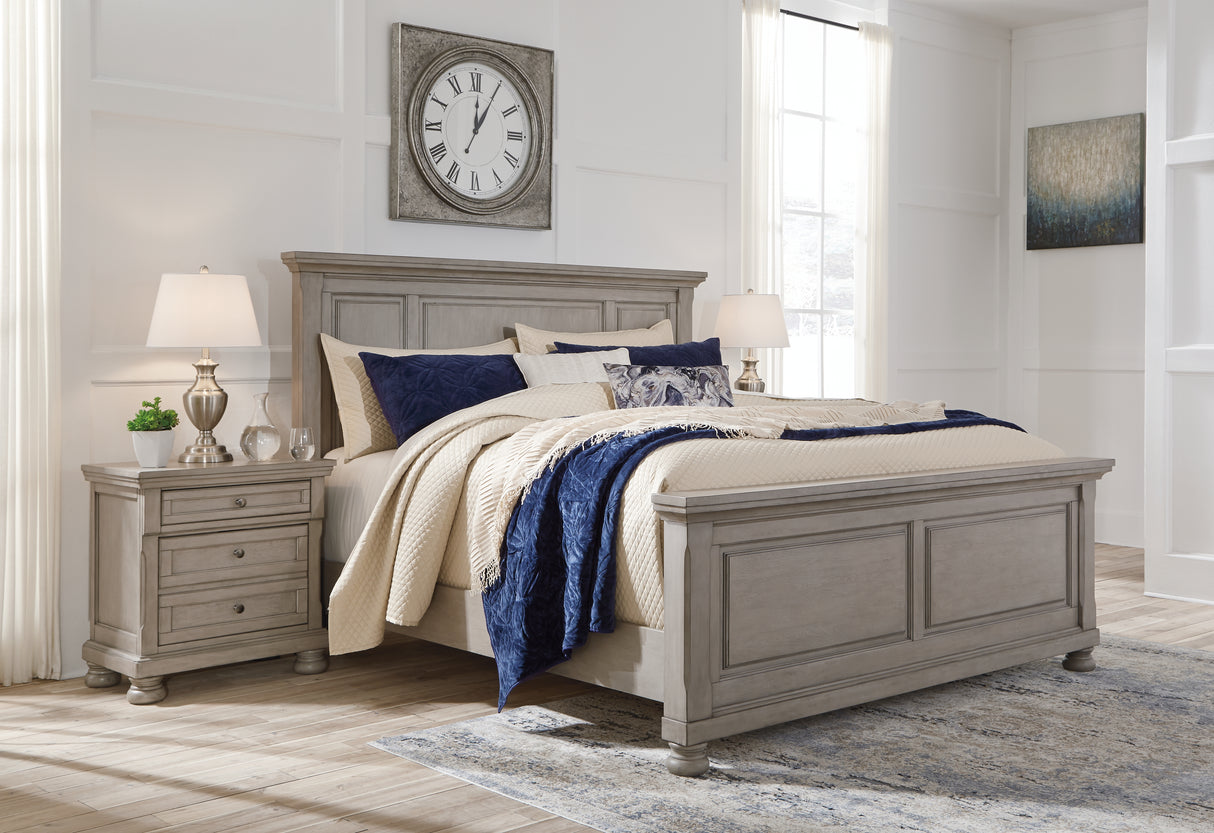 Nashville Furniture Outlets - Ashley Furniture - Lettner Bedroom - King Panel Bed / Light Gray - B733B6