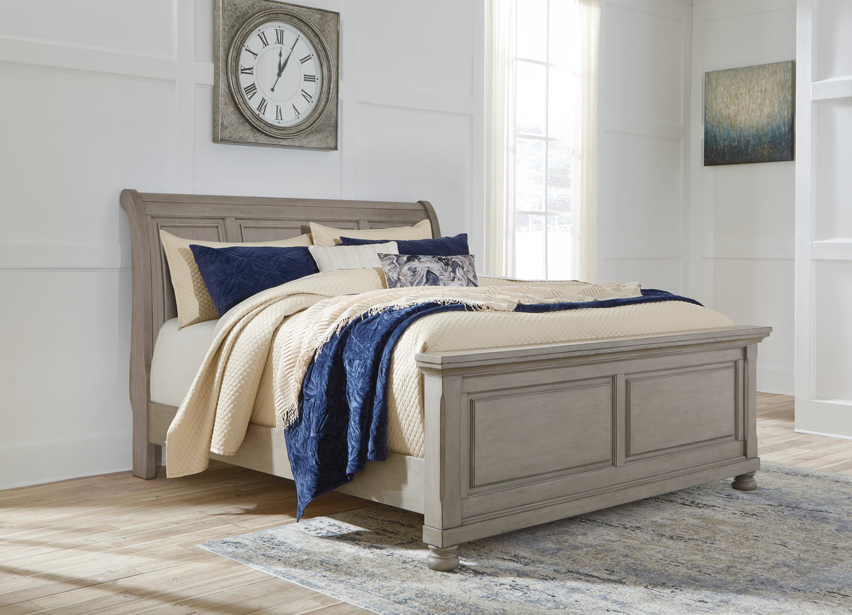Nashville Furniture Outlets - Ashley Furniture - Lettner Bedroom - Queen Sleigh Bed / Light Gray - B733B32