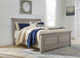 Nashville Furniture Outlets - Ashley Furniture - Lettner Bedroom - Queen Sleigh Bed / Light Gray - B733B32