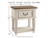 Realyn King Panel Bed, Dresser, Mirror and Nightstand
