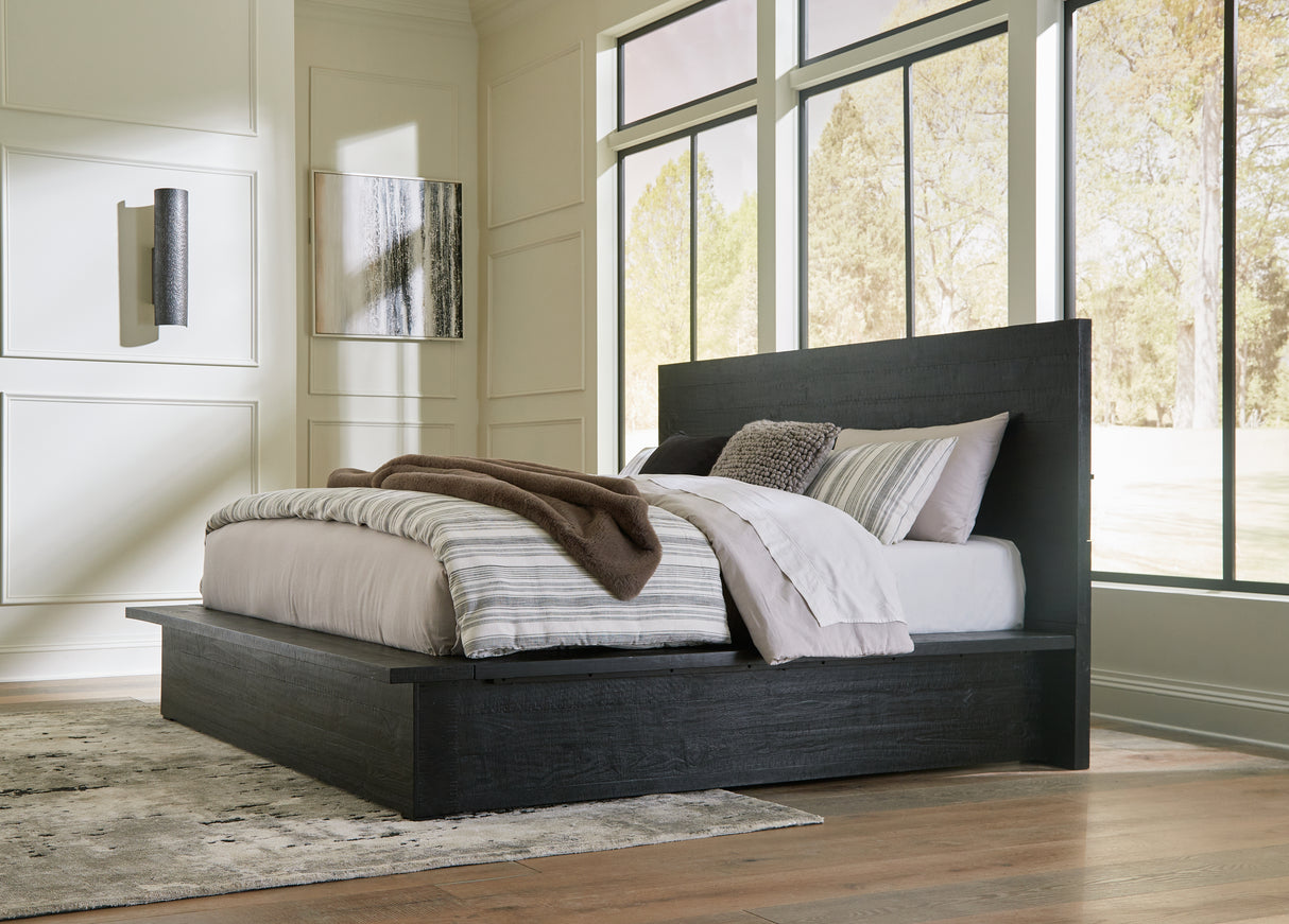 Nashville Furniture Outlets - Ashley Furniture - Londer Bedroom - King Panel Bed / Black - B768B4