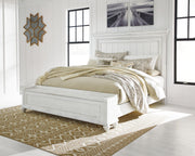 Nashville Furniture Outlets - Ashley Furniture - Kanwyn Bedroom - King Panel Bed with Storage Bench / Whitewash - B777B9