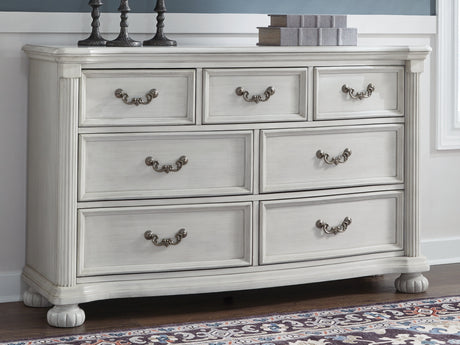 Nashville Furniture Outlets - Ashley Furniture - Montelaine Bedroom - California King Upholstered Panel Bed / Antique White - B795B7