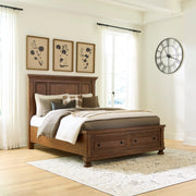Nashville Furniture Outlets - Ashley Furniture - Zackaryn Bedroom - Queen Panel Storage Bed / Warm Brown - PCB807B13