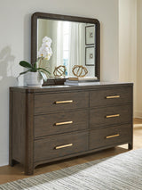 Nashville Furniture Outlets - Ashley Furniture - Radkin Bedroom - Dresser and Mirror / Burnished Brown - PCB843B1