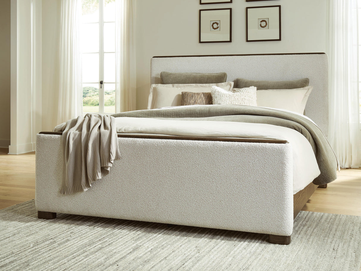 Nashville Furniture Outlets - Ashley Furniture - Radkin Bedroom - Queen Upholstered Panel Bed / Burnished Brown - PCB843B2