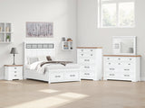 Nashville Furniture Outlets - Ashley Furniture - Ashbryn Bedroom - Queen Panel Storage Bed / White/Natural - B844B2