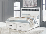 Nashville Furniture Outlets - Ashley Furniture - Ashbryn Bedroom - King Panel Storage Bed / White/Natural - B844B4