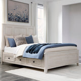 Nashville Furniture Outlets - Ashley Furniture - Darbonton Bedroom - Queen Panel Storage Bed / Dove White - PCB853B2