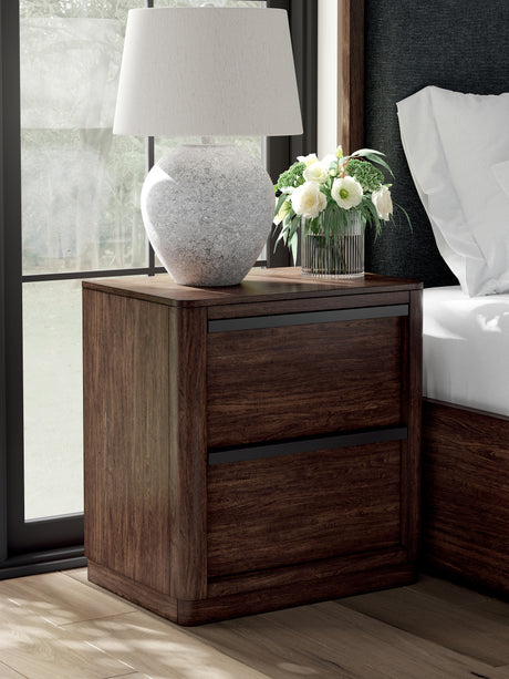 Nashville Furniture Outlets - Ashley Furniture - Dilenno Bedroom - Queen Upholstered Panel Bed / Dark Brown - PCB857B4