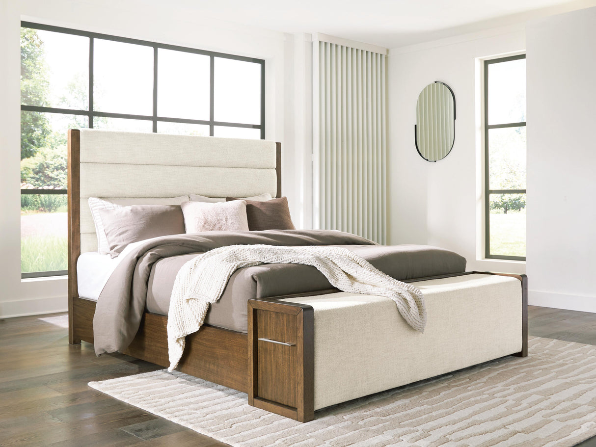 Nashville Furniture Outlets - Ashley Furniture - Marxmore Bedroom - Queen Upholstered Storage Bed / Brown - B863B2