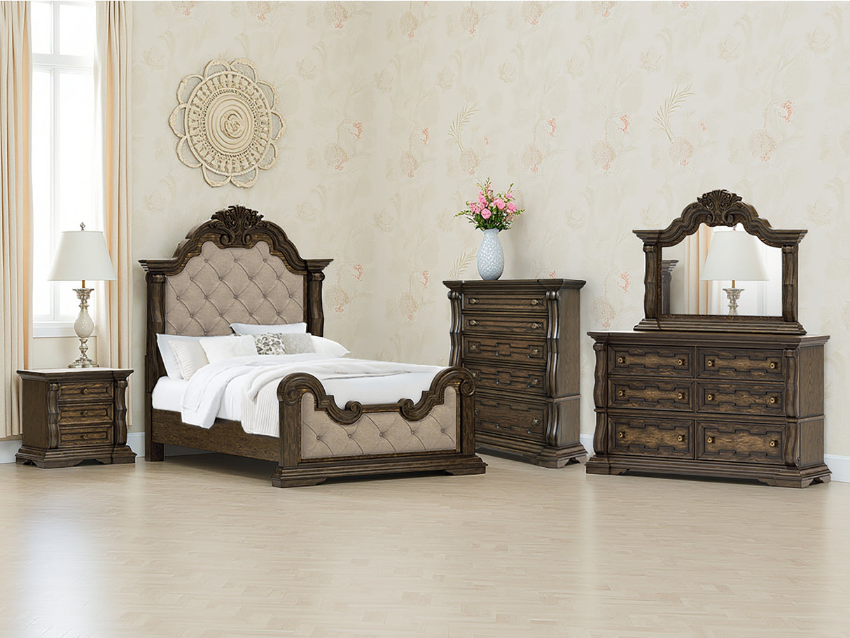Nashville Furniture Outlets - Ashley Furniture - Maylee Bedroom - Queen Upholstered Bed / Dark Brown - B947B2