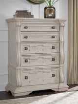 Nashville Furniture Outlets - Ashley Furniture - Bruchandi Bedroom - Five Drawer Chest / Antique White - PCB948-46