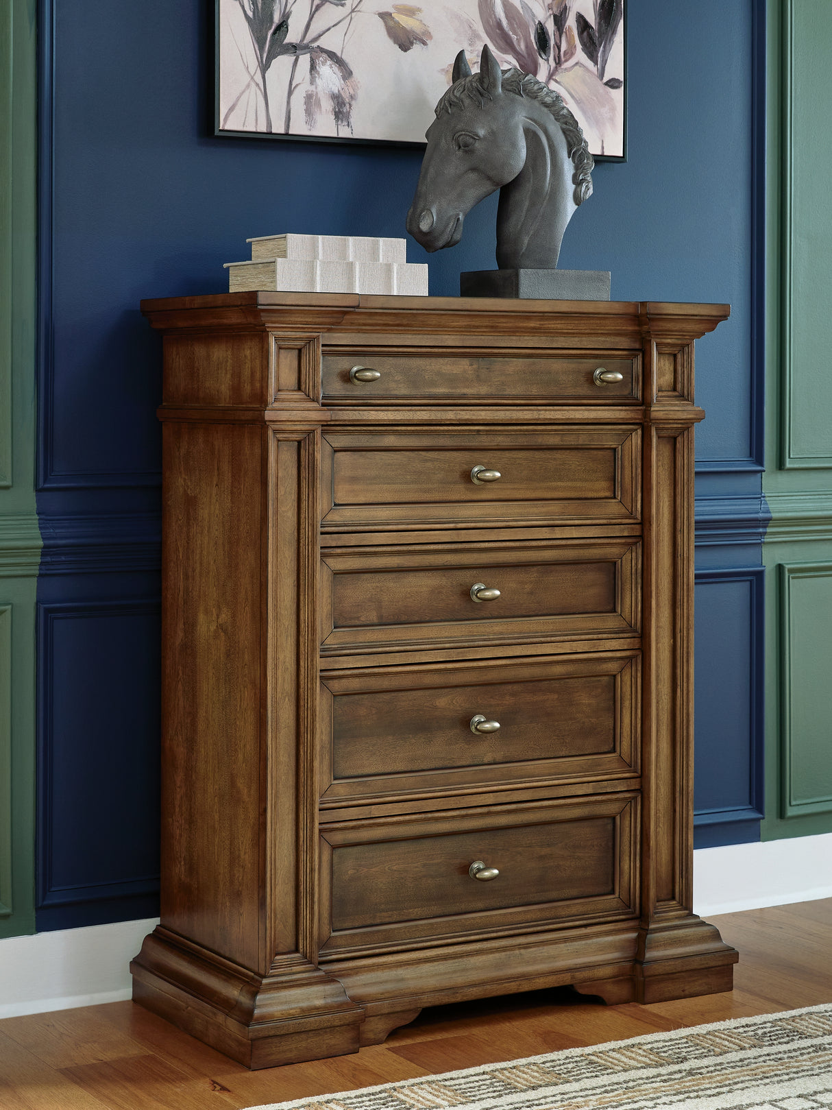 Nashville Furniture Outlets - Ashley Furniture - Frantanna Bedroom - Five Drawer Chest / Brown - PCB949-46