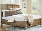 Nashville Furniture Outlets - Ashley Furniture - Cabalynn Bedroom - California King Panel Bed with Storage / Light Brown - B974B9