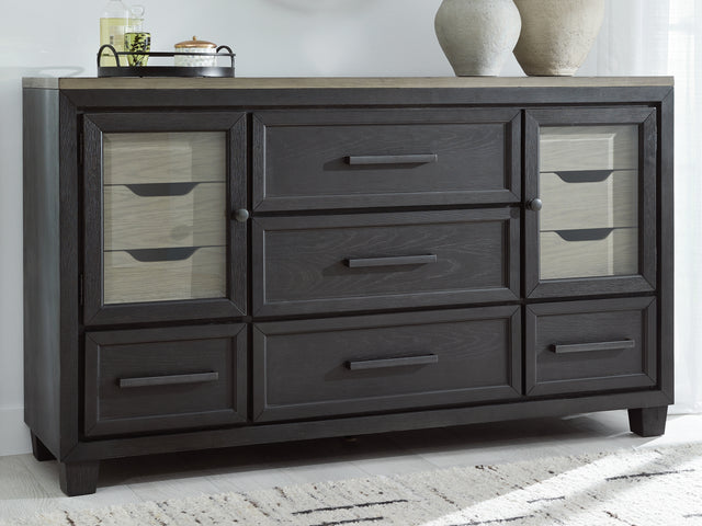 Nashville Furniture Outlets - Ashley Furniture - Foyland Bedroom - Two Drawer Night Stand / Black/Brown - B989-92