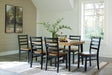 Nashville Furniture Outlets - Ashley Furniture - Blondon Dining Room - RECT DRM Table Set (7/CN) / Brown/Black - D413-425