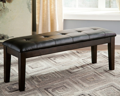 Nashville Furniture Outlets - Ashley Furniture - Haddigan Dining Bench - Large UPH Dining Room Bench / Dark Brown / 50"W x 16"D x 19"H - D596-00